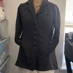 Knit grey jacket, longer in back